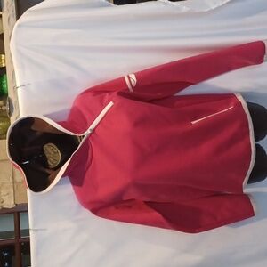 Lithic Hooded jacket, Red & White, 20" Pit To Pit, 24" Long